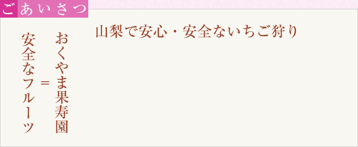 山梨で安心・安全ないちご狩り｜ごあいさつ